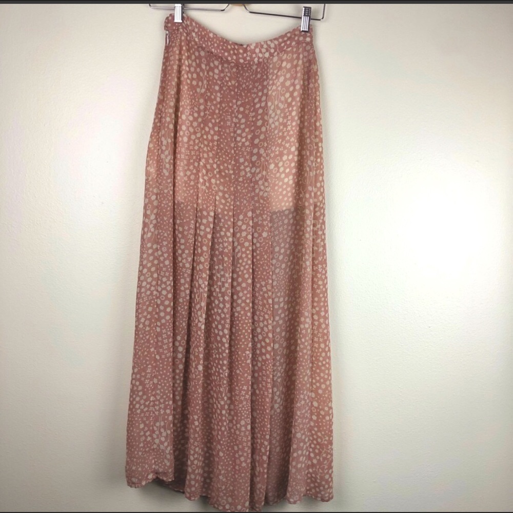 High Waisted Reformation Sheer Midi Skirt